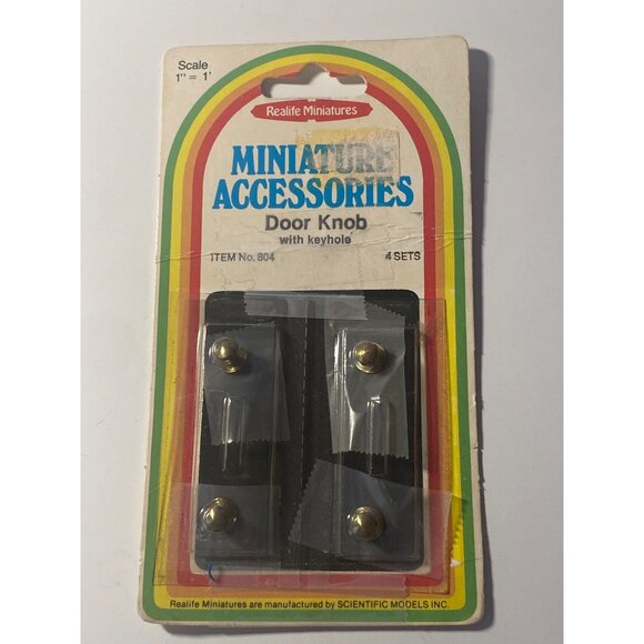 VTG Dollhouse Miniatures Door Knob House Numbers EagleDoor Knocker 4pc - Picture 8 of 12